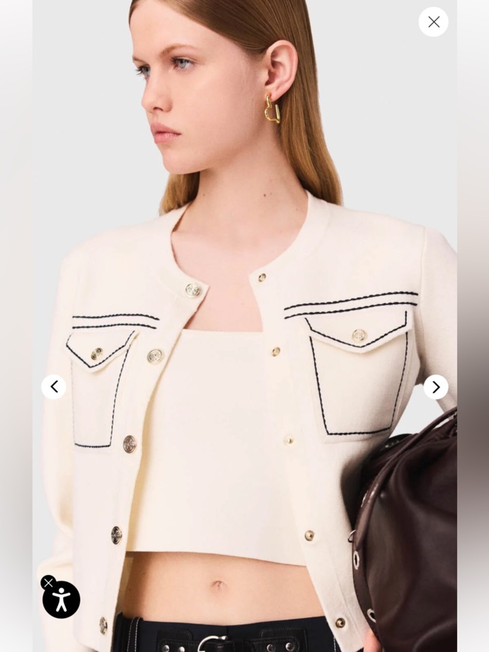 Maje topstitched cardigan